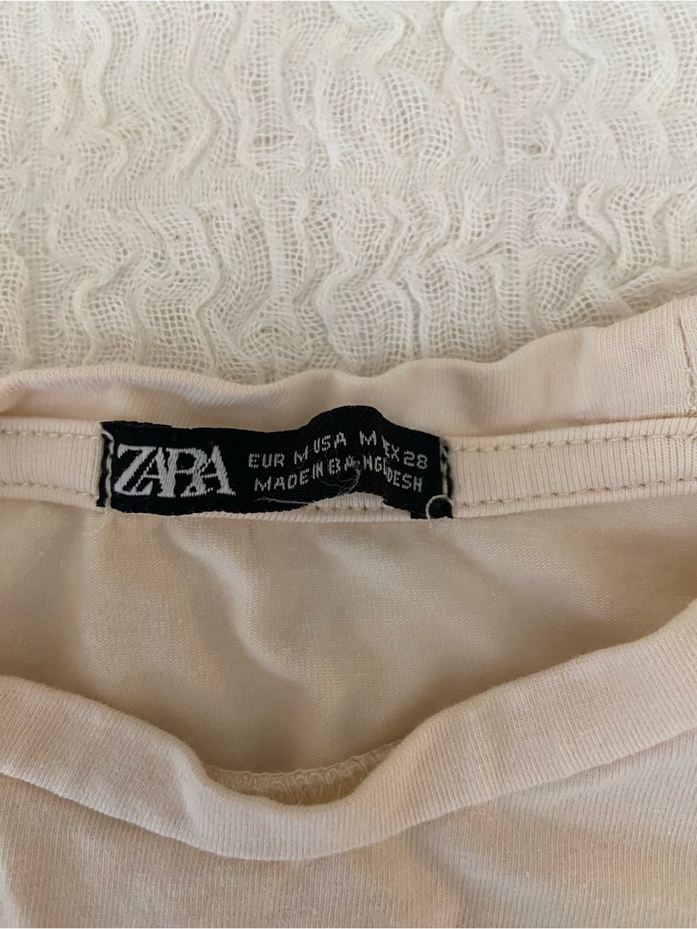 ZARA CREAM CROP TANK SIZE MEDIUM - Picture 3 of 7